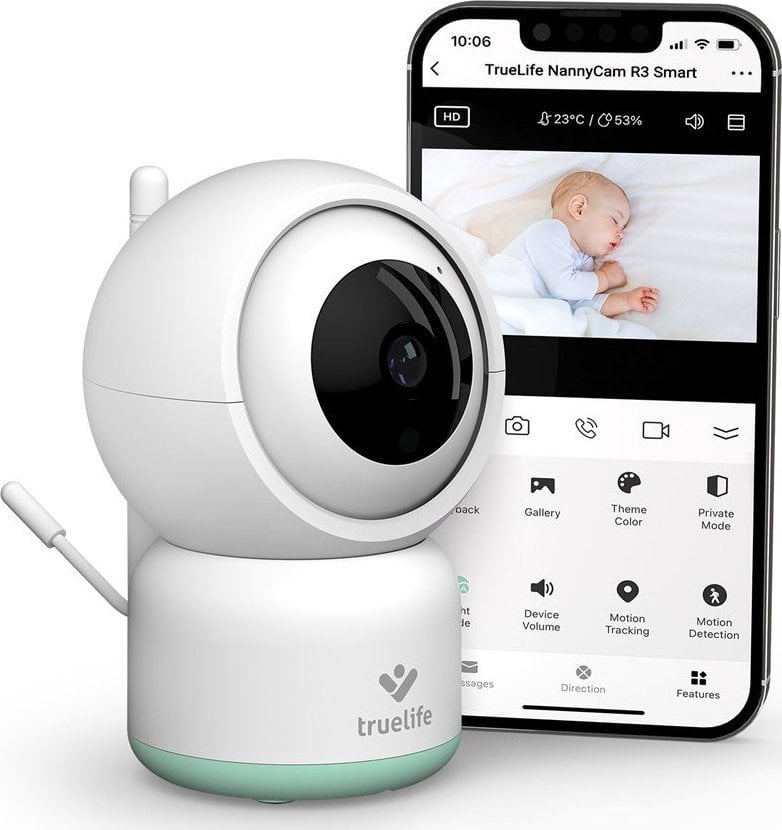 Monitoare video bebelusi - Monitor pentru bebeluși TrueLife Monitor pentru copii TrueLife NannyCam R3 inteligent