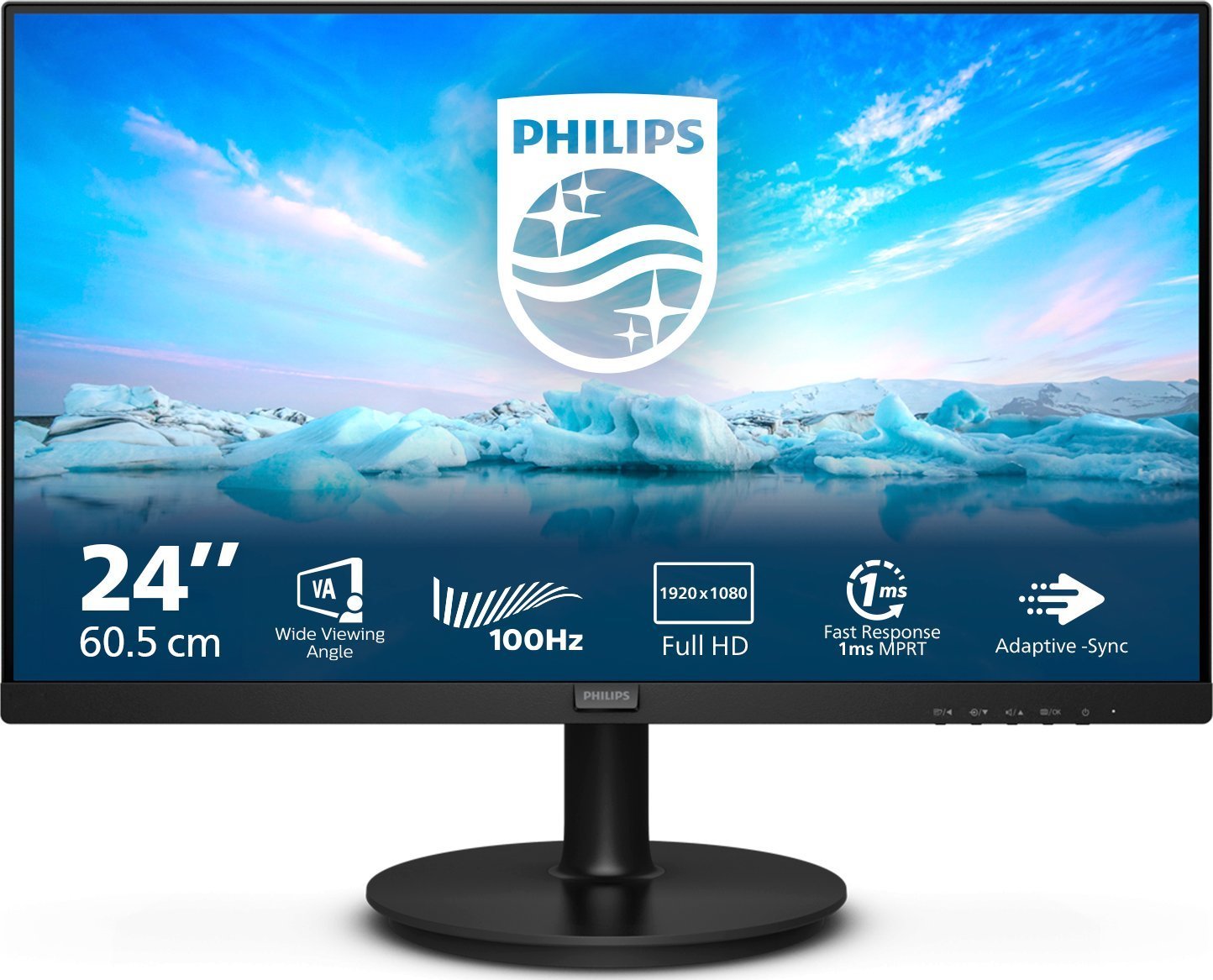 Monitor Philips Philips V Line 241V8LAB/00 LED display 60,5 cm (23.8`) 1920 x 1080 px Full HD LCD Czarny