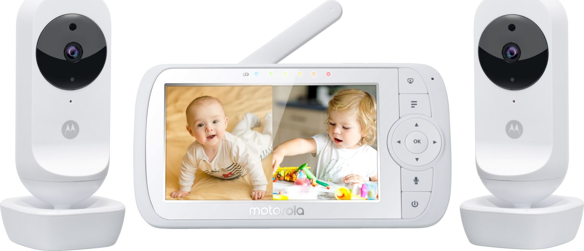Monitor video pentru copii cu 2 camere, Motorola, VM35, Digital, Alb