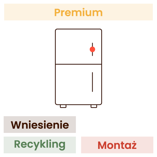Instalarea unui frigider incorporabil KOMFORT (transportare, demontare vechiul aparat, nivelare, montare rafturi, conectare, scoatere ambalaj, reciclare)