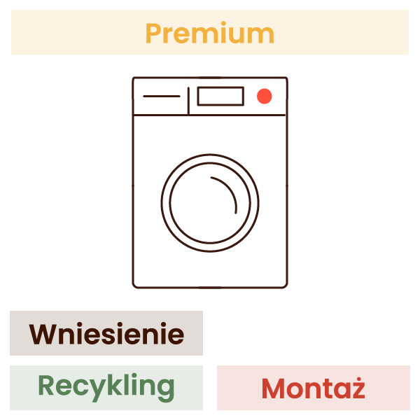 Instalarea mașinii de spălat în cadrul KOMFORT încorporat (transportarea, demontarea vechiului dispozitiv, nivelarea, îndepărtarea încuietorilor, conectarea, îndepărtarea ambalajului, reciclarea)
