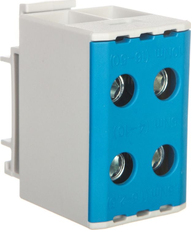 MOREK Conector bare colectoare ramificație filet AL/CU 1,5-50mm2 TS35 1 poli 4 orificii OTL50-2 albastru MAA2050B10 89731003 - MAA2050B10