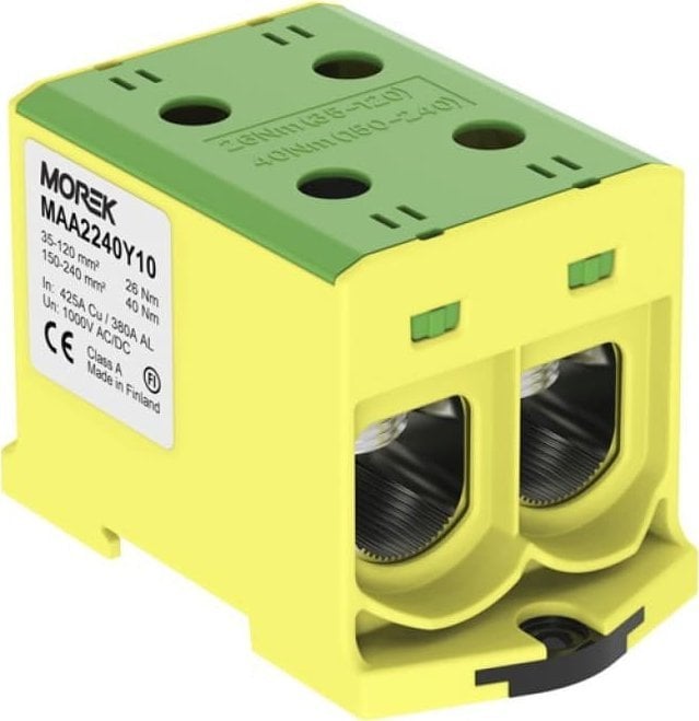 MOREK Conector OTL240-2 culoare galben-verde 2xAl/Cu 35-240mm2 1000V Clemă universală MAA2240BY10
