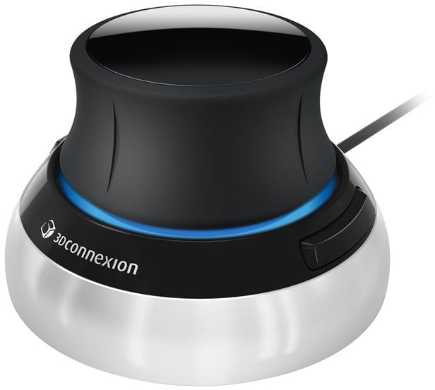 Mouse 3Dconnexion SpaceMouse Compact 3DX-700059, USB, cu fir, 1000 DPI, 2 butoane, Alb-Negru