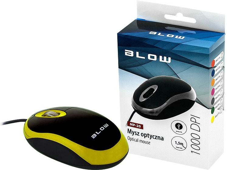 Mouse Blow MP-20, USB, Galben