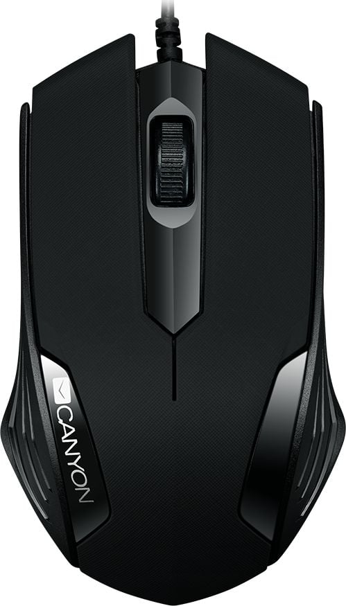 Mouse Canyon (CNE-CMS02B), Optic, USB, cu fir, 1000 DPI, 3 butoane, Negru