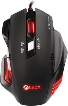 Mouse C-Tech Akantha GM-01R, Gaming, Optic, 6 butoane, 2400 DPI, Rosu/Negru