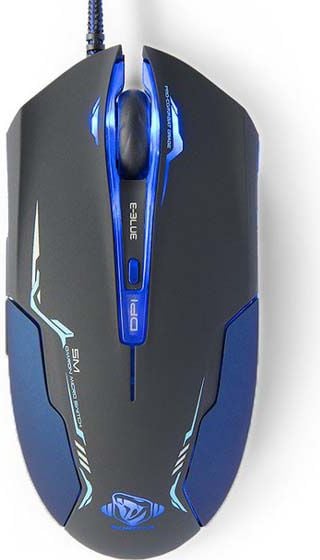 Mouse E-blue Auroza EMS144BK, Gaming, Optic, USB, 6 butoane, 3500 DPI, Albastru