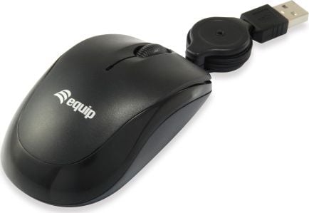 Mouse Equip 245103, Optic, USB, cu Fir, 1000 DPI, 3 butoane, Negru