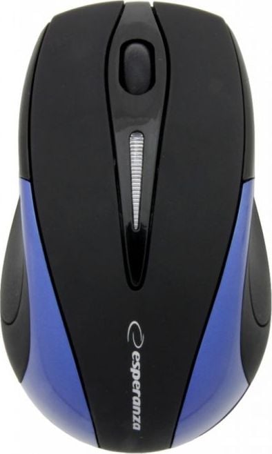 Mouse Esperanza Antares, EM101B, Optic, USB, fara fir, 800 DPI, 3 butoane, Negru-Albastru