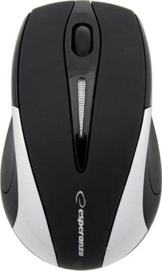 Mouse Esperanza Antares, EM101S, Optic, USB, fara fir, 800 DPI, 3 butoane, Negru-Arginitiu