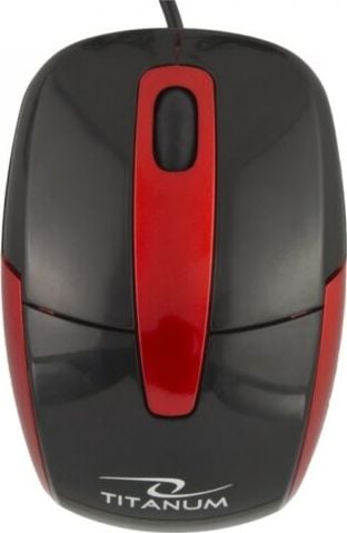 Mouse Esperanza Titanum TM108K, Optic, USB, 1000 DPI, 3 butoane, Negru si Rosu