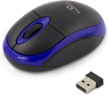 Mouse Esperanza TITANUM TM116B, USB, Optic, fara fir, 3 butoane, 1000 DPI, Negru/Albastru