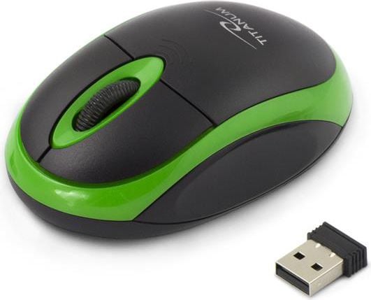 Mouse Esperanza TITANUM TM116G, USB, Optic, fara fir, 3 butoane, 1000 DPI, Negru/Verde