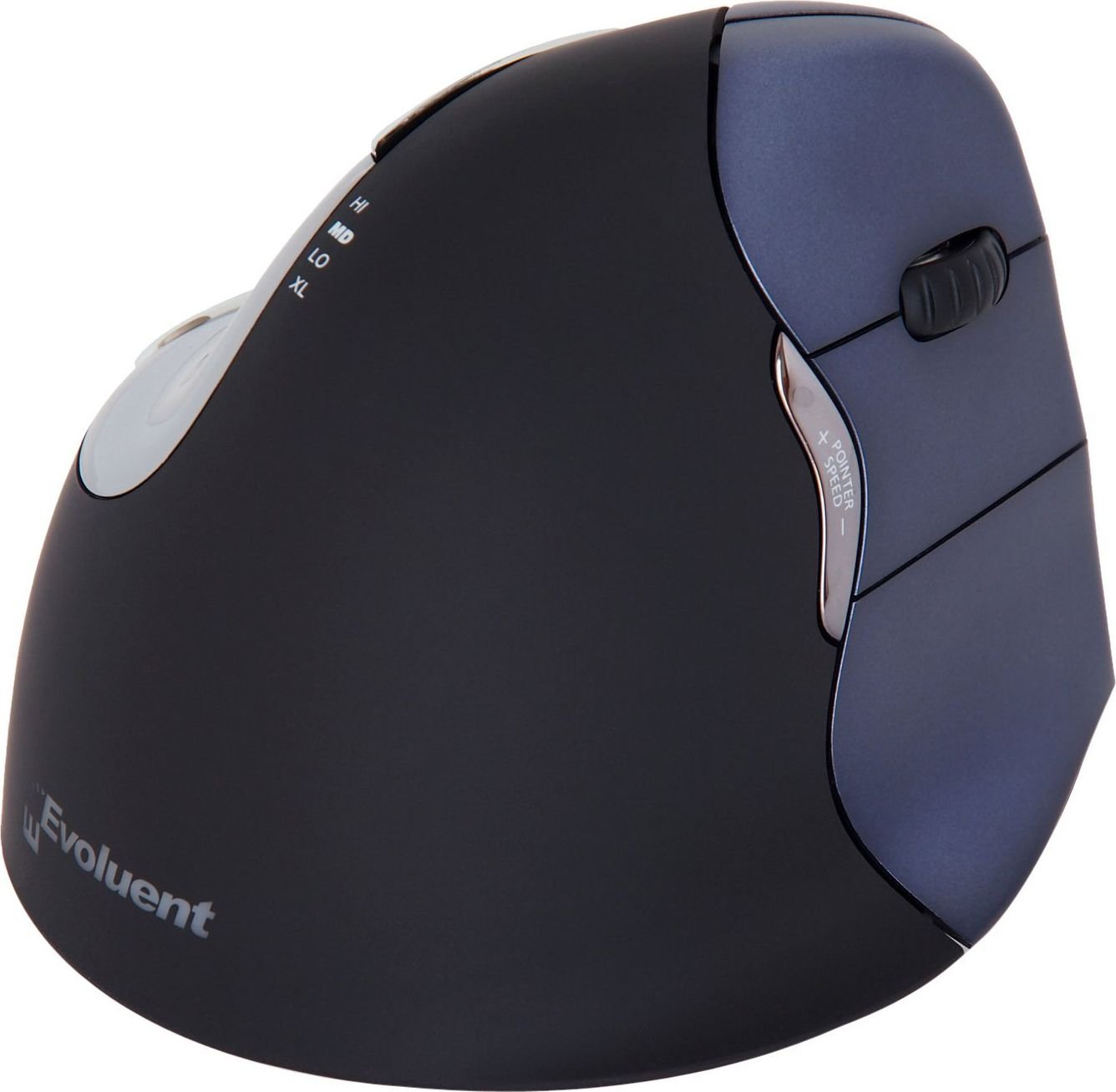 Mouse Evoluent Vertical Mouse 4 Right VM4RW, Optic, Bluetooth, Wireless, 2800 DPI, 7 butoane, Negru-Albastru