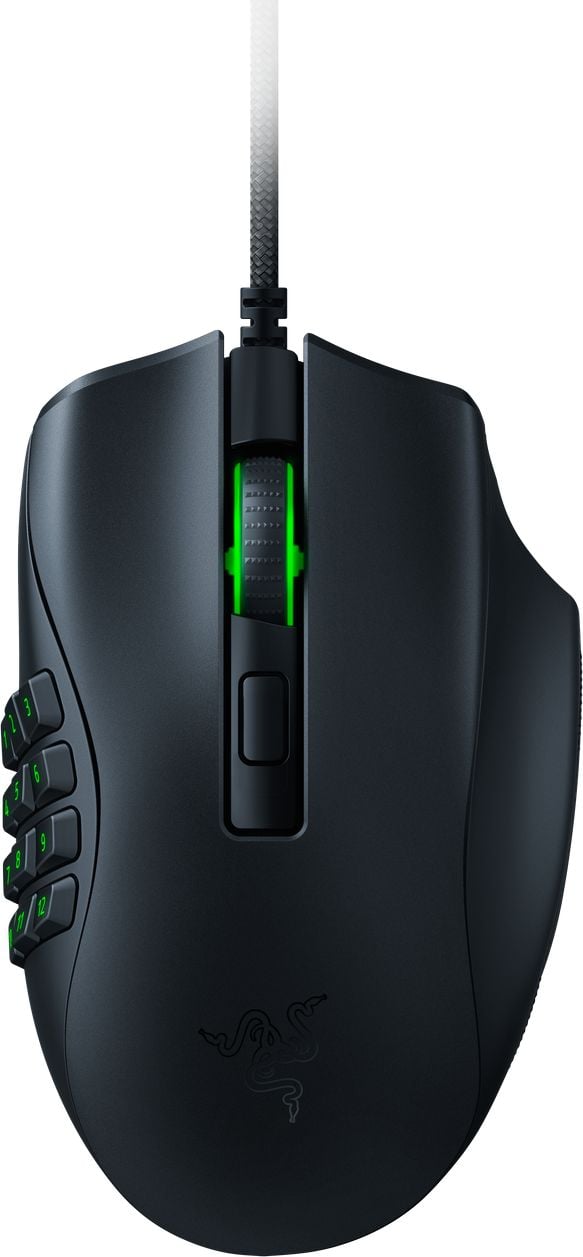 Mouse gaming Razer Naga X, 16 butoane programabile, switchuri optice, cablu SpeedFlex, iluminare Chroma RGB, Negru