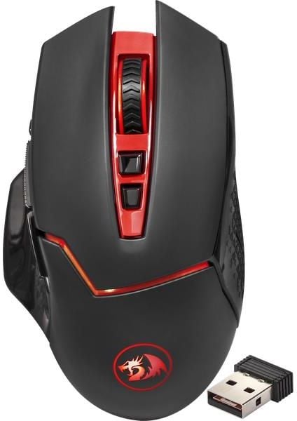 Mouse gaming Redragon Mirage M690, Optic, 4800 DPI, 7 butoane, Negru/Rosu