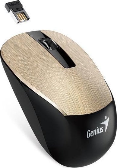 Mouse Genius Mouse Genius NX-7015, 1600 DPI, 2,4 [GHz], optic, 3fps, USB fără fir, auriu, AA