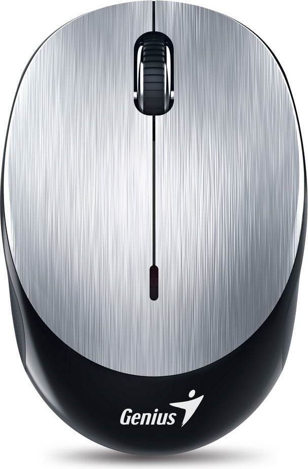 Mouse Genius NX-9000BT 31030120102, Optic, USB, Wifi, 1200 DPI, 3 butoane, Negru-Argintiu
