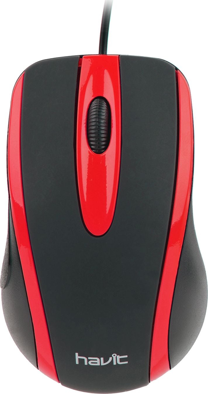 Mouse Havit Ms753, USB 2.0, 1000 DPI, Negru/ Rosu