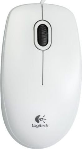 Mouse Logitech B100, 910-003360, Optic, cu fir, USB, 800 DPI, 3 butoane, Alb