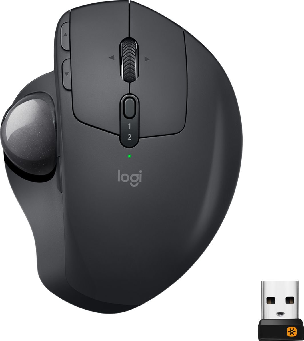 Mouse Logitech MX Ergo 910-005179, USB, fara fir, 2000 DPI, 8 butoane, Gri