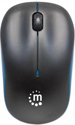 Mouse Manhattan Success 179393, Optic, USB, Wireless, 1000 DPI, 3 butoane, Negru-Albastru