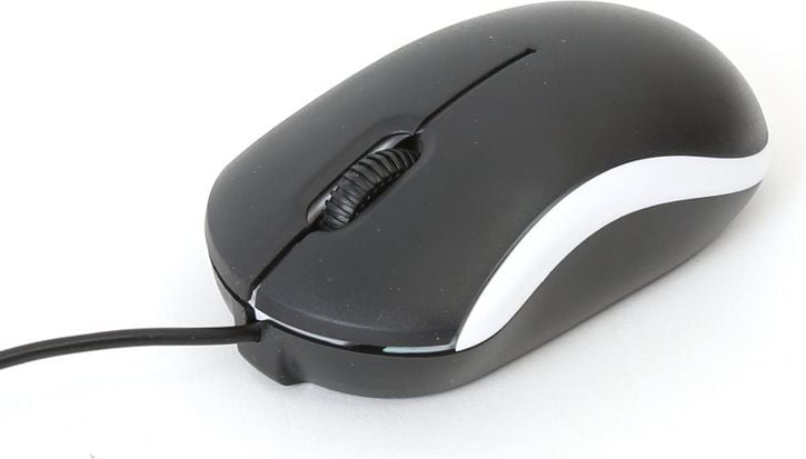 Mouse Omega OM-07 Value Line V2 43212, Optic, cu fir, 3 butoane, 1000 DPI, Negru/Alb