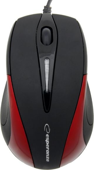 Mouse Optic Esperanza Sirius, EM102R, USB, 1000 DPI, Negru si Rosu