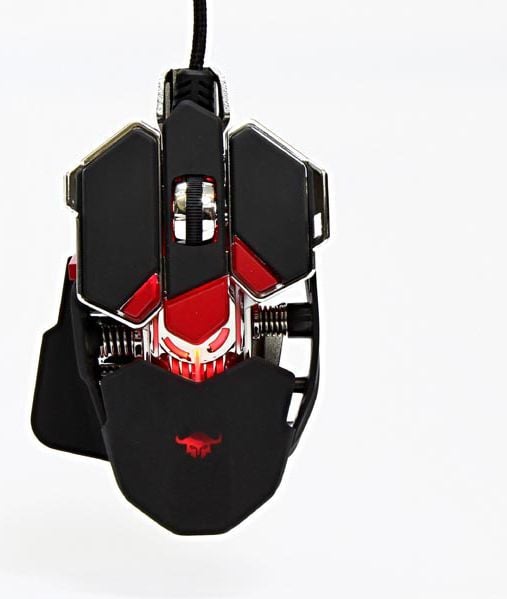 Mouse Red Fighter M1 FIGHTERM1, Gaming, Optic, 10 butoane, 4000 DPI, Rosu/Negru