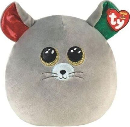 Mouse TY Squish-a-Boos Chipper gri 22 cm