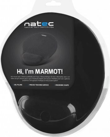 Mousepad - Mousepad Ergonomic NATEC Marmot cu Wristrest gel , Negru