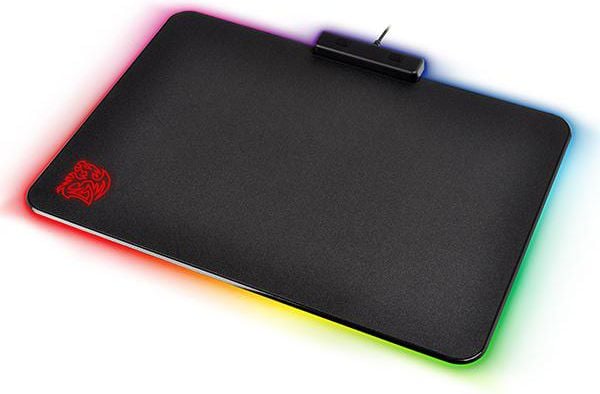 Mousepad gaming, Thermaltake, Draconem, Plastic/Cauciuc, Iluminare RGB, 355 x 255 mm, Negru