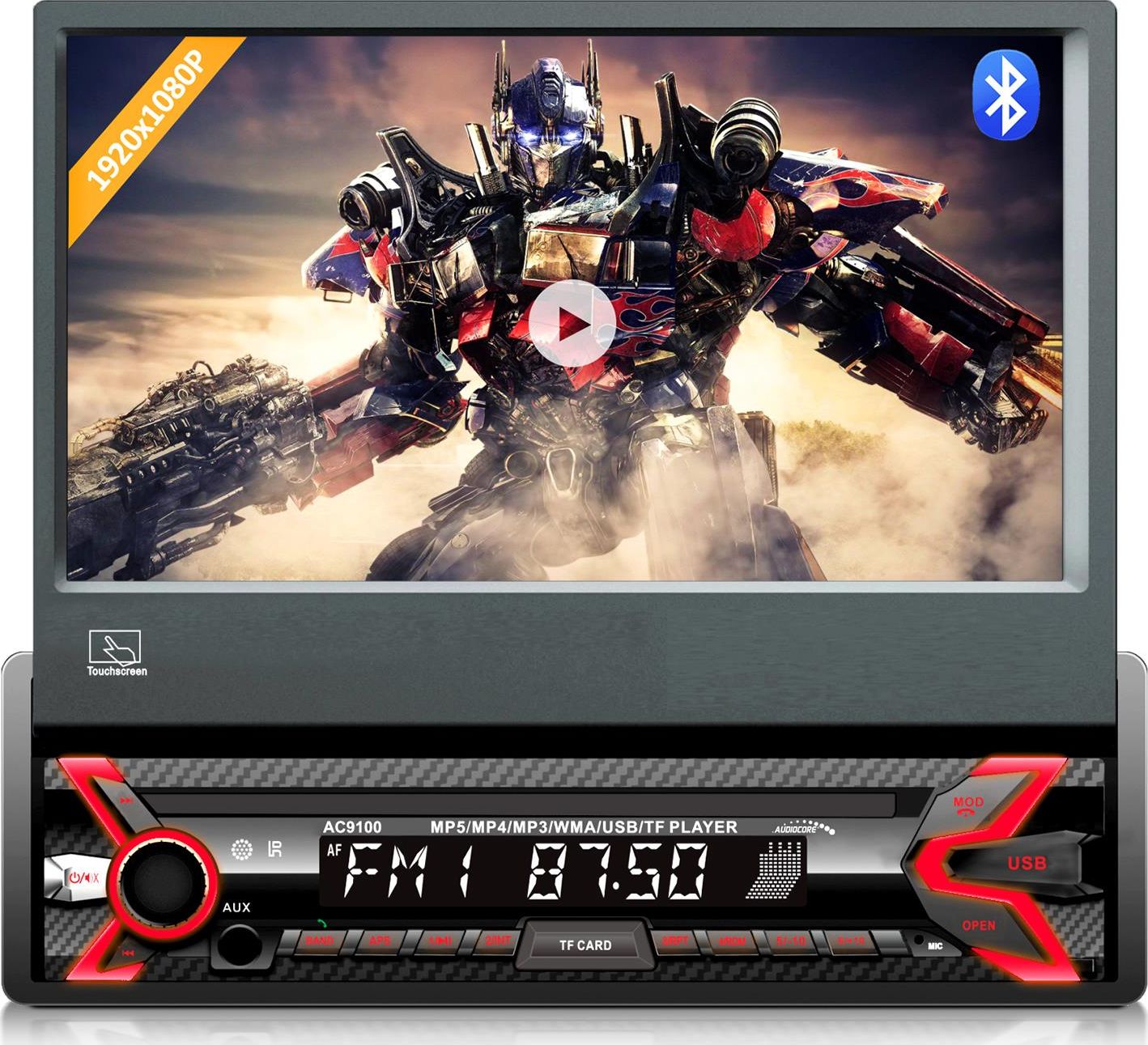 MP5 Player Auto Audiocore, AC9100, LCD 7`, 1080P, AVI, DivX, Bluetooth