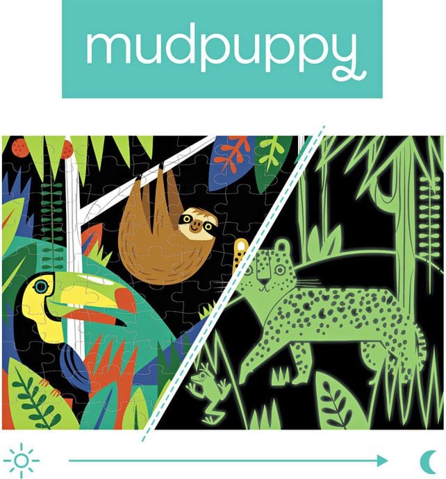Mudpuppy Puzzle strălucește în întuneric Pădurea tropicală 100 de piese 5+