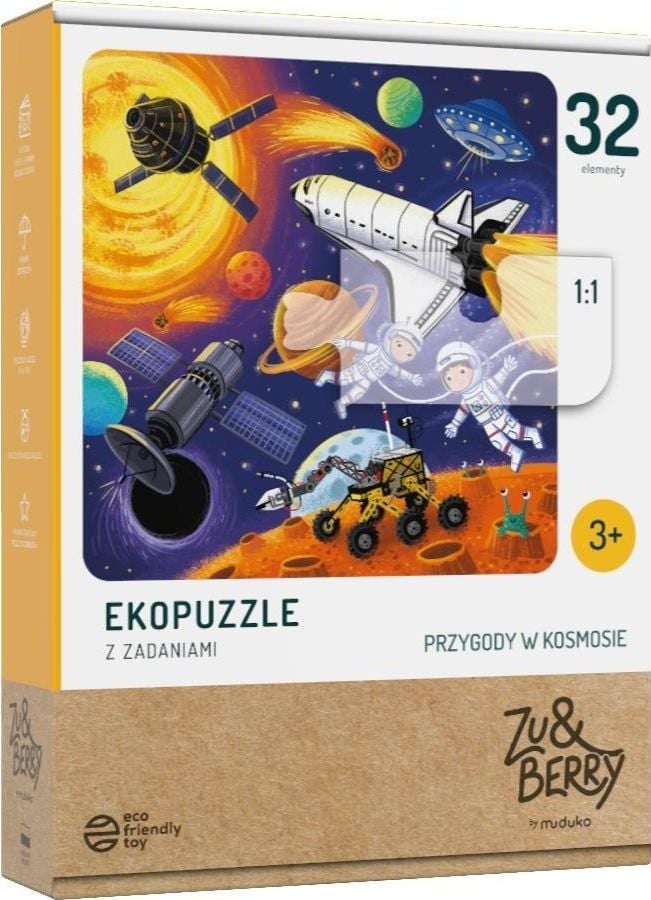 Muduko Eco-puzzle din două piese Aventuri în spațiu