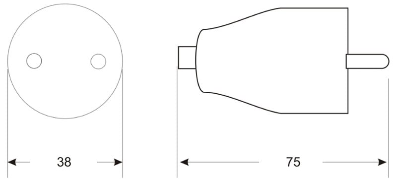 Mufă drepte cu / 250V la 16A alb (400460)