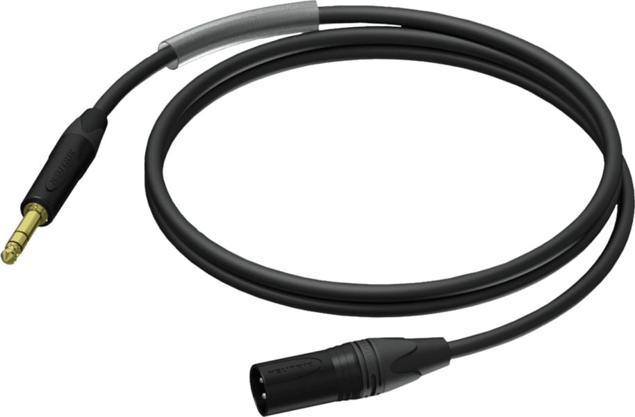 Mufă Procab 3,5 mm - cablu XLR 1,5 m negru (PRA724/1,5)