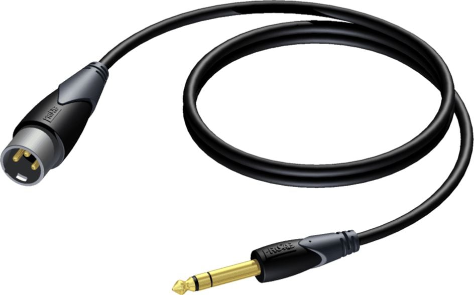 Mufă Procab 6.3mm - cablu XLR 3m negru (CLA724/3)