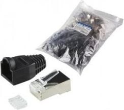 Mufe LogiLink RJ45 CAT.6 100buc ecranat cu capac, negru-MP0022