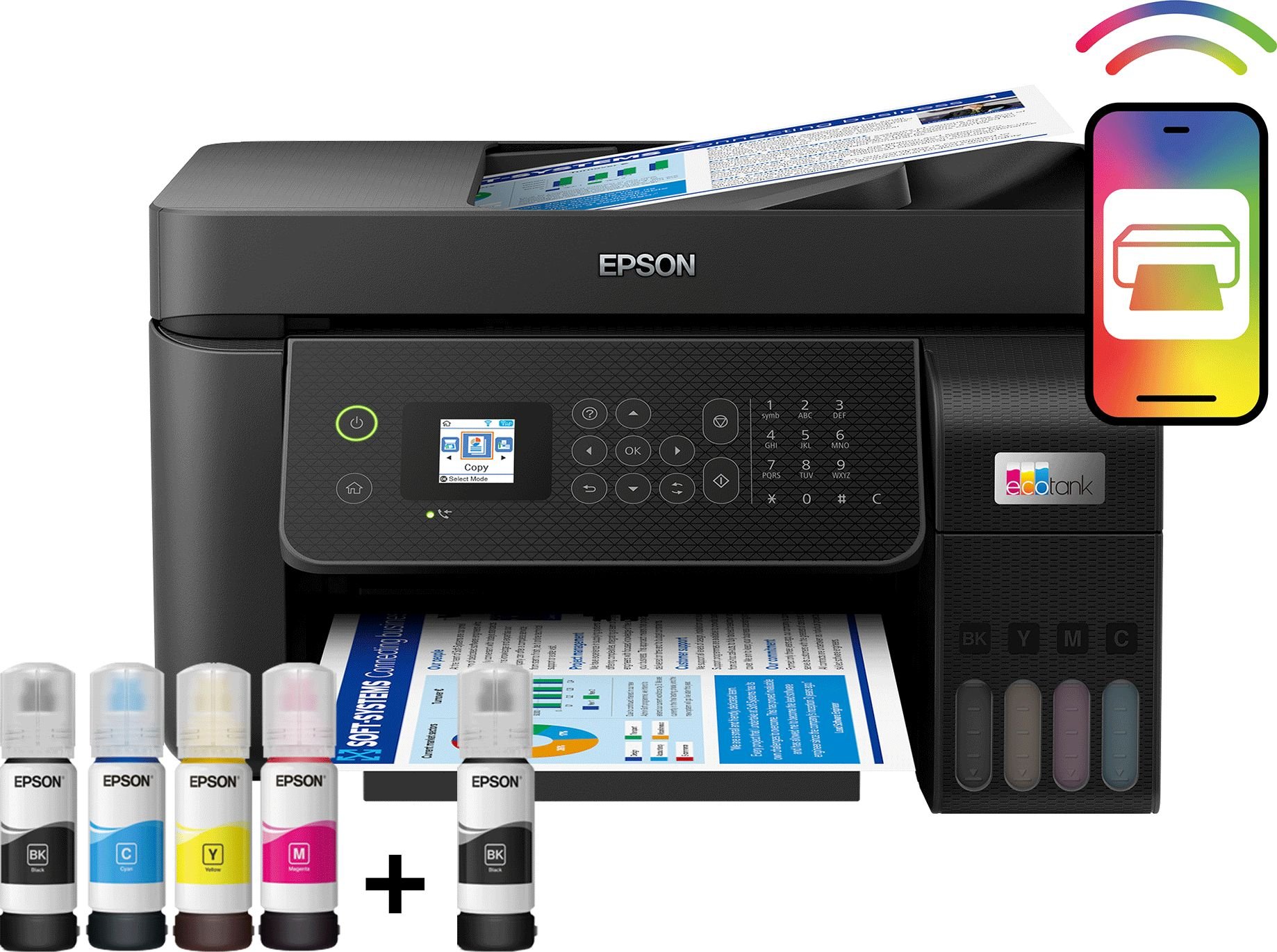 Imprimante si multifunctionale - Multifunctional Inkjet color Epson EcoTank L5290 CISS, A4, Wireless, Fax