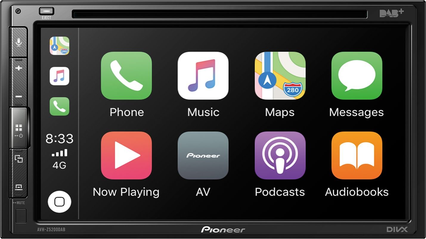 Multimedia player auto Pioneer AVH-Z5200DAB, 2DIN, CD/DVD, Ecran tactil 6.8 inch, DAB/DAB+, Apple CarPlay, Android Auto, Waze (prin Apple CarPlay/Android Auto), Bluetooth, 4x50W, USB, AUX