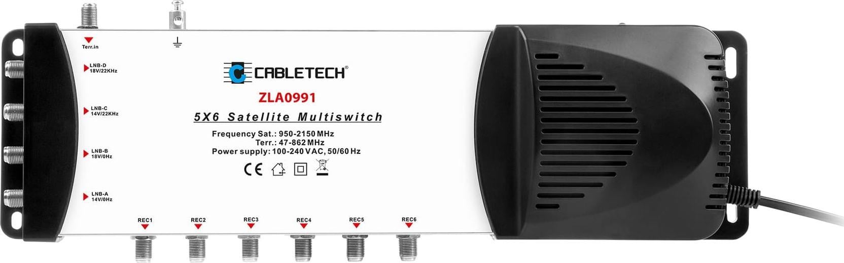 Multiswitch 4 SAT + TV IN 6 iesiri Cabletech