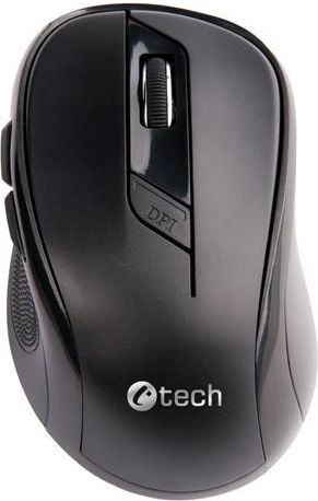 Mouse C-Tech WLM-02, Optic, USB, 6 butoane, fara fir, 1600 DPI, Negru