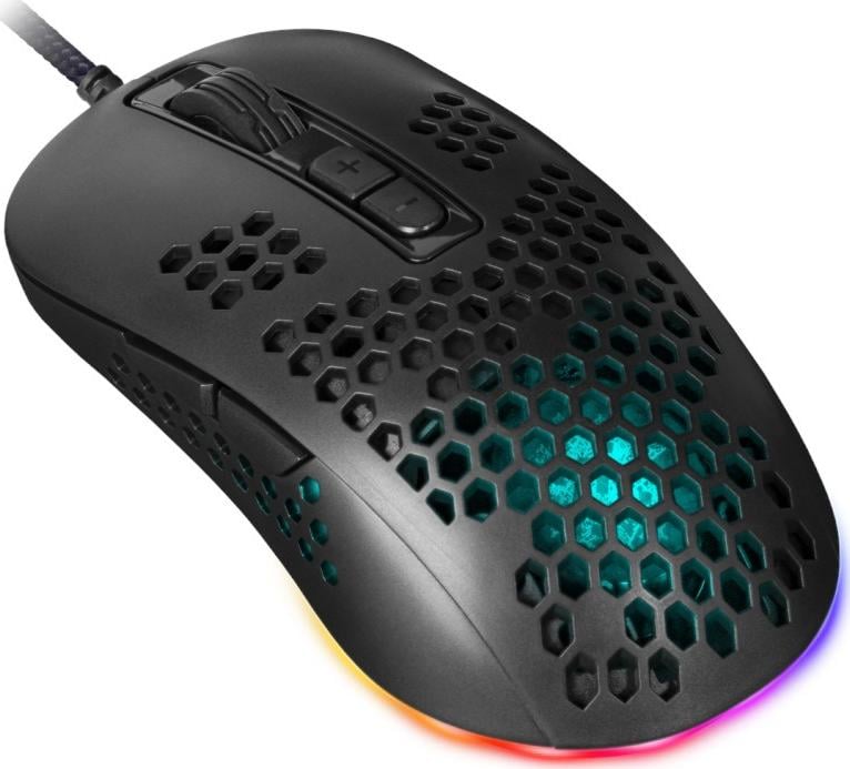 Mouse de gaming cu fir Usb Defender, 12800 DPI, Negru