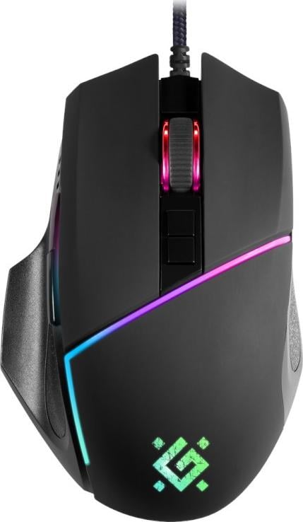 Mouse gaming cu fir Usb Defender, 12800 DPI, Negru