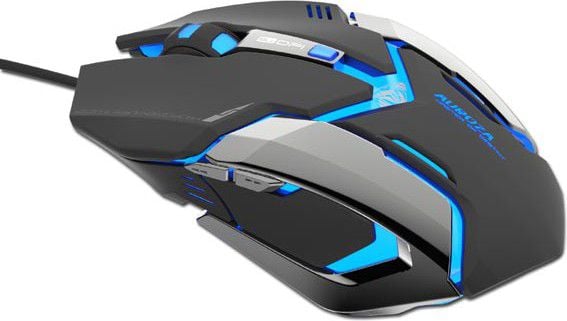 Mouse E-blue Auroza Gaming EMS639BKAA-UI, Optic, USB, 6 butoane, 4000 DPI, Gri