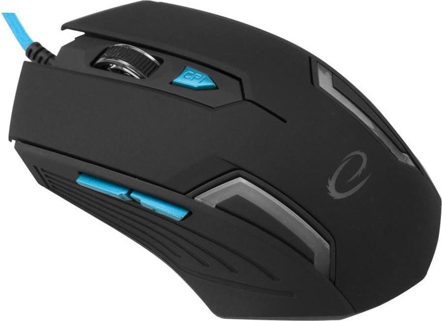 Mouse Esperanza MX205 EGM205B, Gaming, Optic, 2400 DPI, 6 butoane, Negru si albastru
