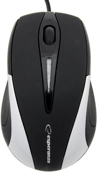 Mouse Esperanza Sirius, EM102S, Optic, USB, 1000 DPI, 3 butoane, Negru/Argintiu