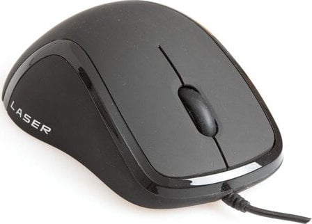 Mouse Evolveo Laserwire (ML-507B), Optic, USB, cu fir, 1600 DPI, 5 butoane, Negru